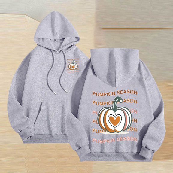 WFJCJPAF 2025 New Thanksgiving Tops for Women Plus Size,Women Print Long Sleeve Loose Fashion Pullover Hoodies Tops Sweatshrits,Thanksgiving Tops for Women - Gray S