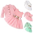 thumbnail image 4 of Toddler Girl Clothes Ruffle Girls Winter Coat Kids Tops Flowers Button Warm Outerwear Dress Outfits Summer Clothes for 12-18 Months, 4 of 8