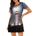 thumbnail image 1 of Fotbe Peggy's Cove Lighthouse Bata de Dormir para Mujer con Estampado, Camisón de Algodón de Manga Corta, Ropa de Dormir Casual, 1 of 6