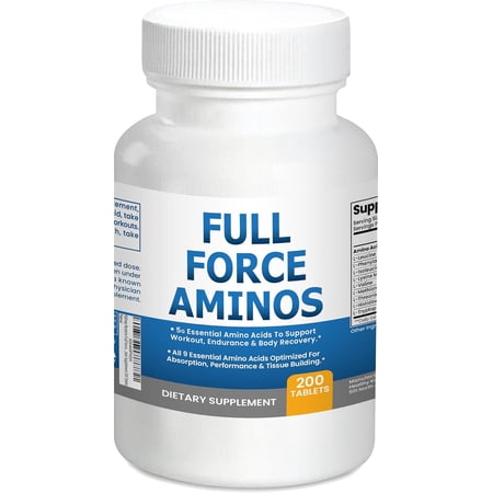 Full Force Amino Acid Supplement, 200 Tablets for Workout Recovery