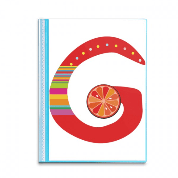 G Alphabet Orange Fruit Cute Pattern Book Sheet Protectors Portfolio Binder Folder