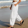 thumbnail image 4 of QSAWXQZ Women's Jogger Pants Drawstring Elastic Waist Loose Tapered Leg Trousers with Pockets Adjustable Hem Bottoms XL, 4 of 9