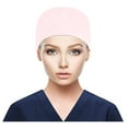 thumbnail image 2 of Hantrom Nurse Hat,Baseball Cap,Scrub Cap With Buttons Bouffant Hat With Sweatband for Womens and Mens,Scrub Caps,Surgical Caps,Hats For Men,Pink, 2 of 6