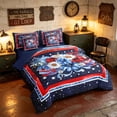 thumbnail image 2 of Manfei Watercolor Floral Bouquet Full Size Bedding Sets, Galaxy Stars Full Size Bed in a Bag, Red White Blue, Navy Reversible 7pcs, 2 of 6