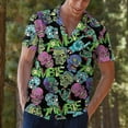 thumbnail image 6 of Funny Halloween Zombie Hawaiian Shirt For Men Colorful Skull Mens Hawaiian Shirts Short Sleeve Button Down Shirt Men TO1, 6 of 7