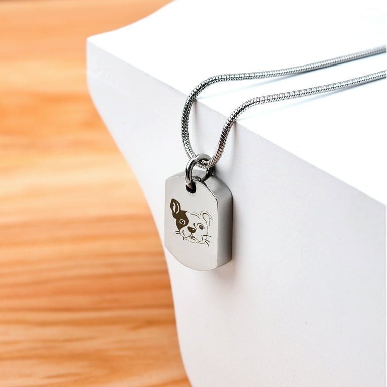 Anavia Old English Bulldog Dog Tag Cremation Necklace Pet