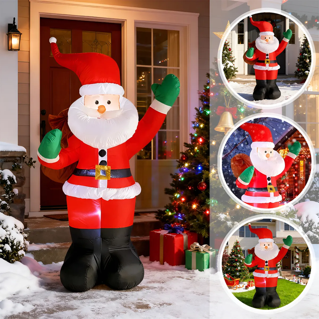 Regalos Navideños Santa Claus Inflable Navidad Muñeca 1.8m adornos Xtellar rojo