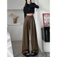 thumbnail image 3 of Pantalones casuales adelgazantes de pierna recta para mujer de Maillard, pantalones acampanados de cuero sintético, pantalones de moto de otoño e invierno, estilo francés, dinero, 3 of 4