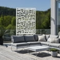 thumbnail image 6 of FETCOI Modern Outdoor Decorative Privacy Screen Metal Panel+Stand Stripes/Grid/Cross (Cross-White), 6 of 16