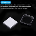 thumbnail image 4 of Uxcell Coin Snap Holder Silver Dollar Coin Holders Square Fit 20/25/30/35/40mm Coins, Clear White 24 Pack, 4 of 5