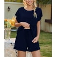 thumbnail image 6 of Loritta Pajamas Set for Woman Short Sleeve for Woman 2 Piece Round Neck Summer Lounge Set,S-2XL, 6 of 6