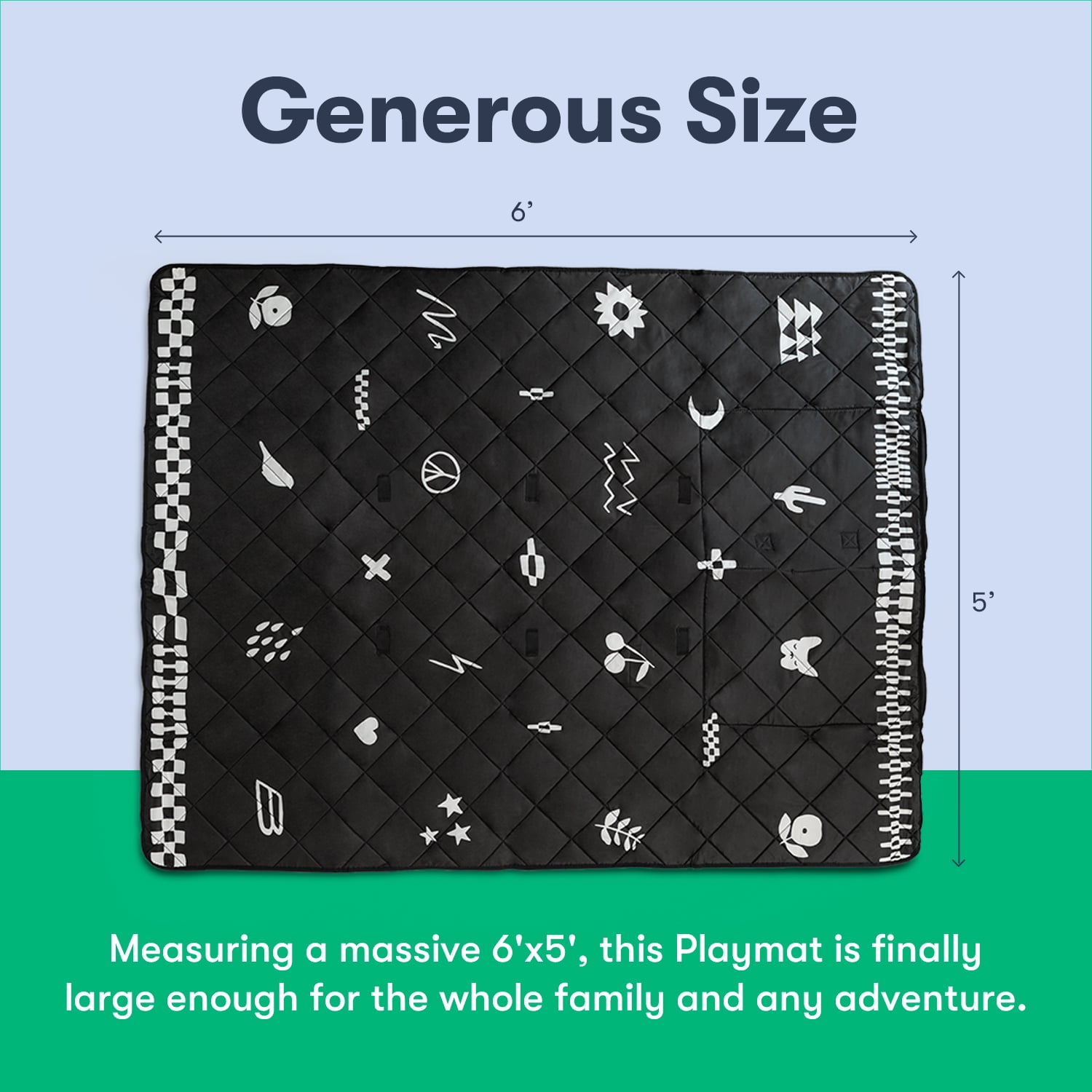 Colugo Park Playmat, Sensory Play Mat for Outdoors, Black