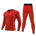 thumbnail image 2 of TIREOW Boys Compression Thermal Base Layer Set, Athletic Youth Fleece Lined Long Sleeve Sports Tops Leggings for Kids (Style A), 2 of 8