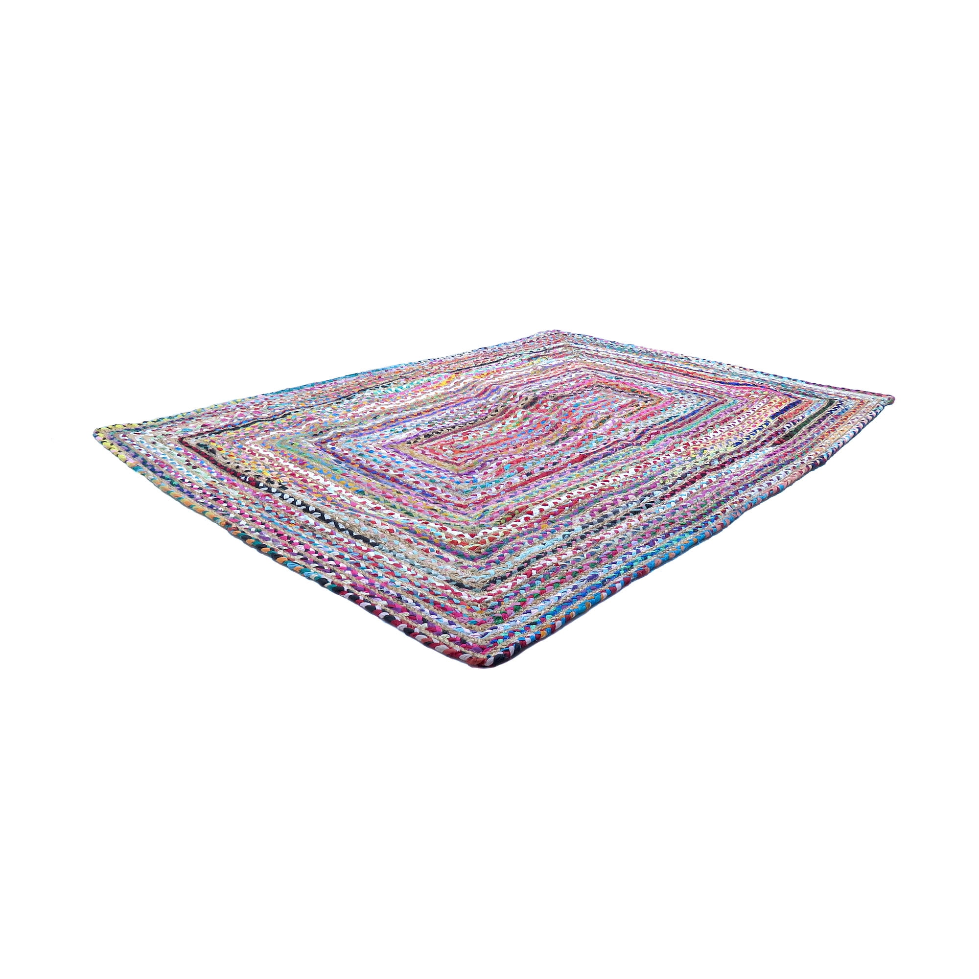 Oussum Braided Cotton Jute Area Rug Hand Wovenn Chindi Rugs Living Room Decor Area Runner Online