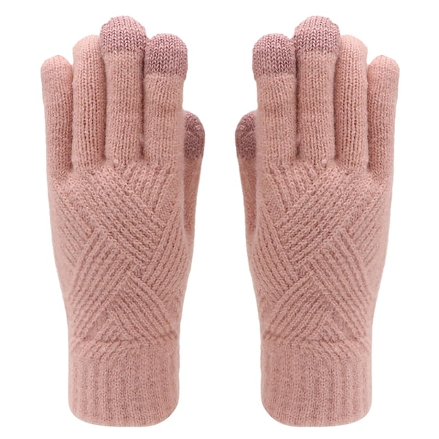 Winter Gloves Gloves For Women Cold Weather Screen Winter Gloves Women Warm Fleece Knit Gloves Gloves Mittens winter gloves Pink