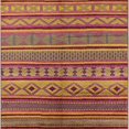 thumbnail image 1 of Ahgly Company Indoor Square Mid-Century Modern Bright Maroon Red Oriental Area Rugs, 5' Square, 1 of 6