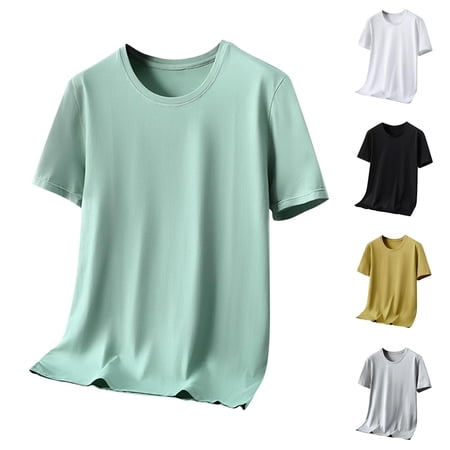 Men s Casual Short Sleeve Round Neck Top Blouse Tee for Daily Wear Office Work Business Casual Vacation Outfits Classic Mens Apparel | Ihhxva White 2XL Men s Casual Short Sleeve Round Neck Top Blouse Tee for Daily Wear Office Work Business Casual Vacation Outfits Classic Mens Apparel | Ihhxva White 2XL