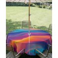 thumbnail image 3 of Outdoor Tablecloth with Umbrella Hole Zipper Orange Blue Pink Moire Round Tablecloth 54" Waterproof Outside Table Cloth Modern Water Ripple Patio Table Cover Tablecloths for Picnic Party, 3 of 8
