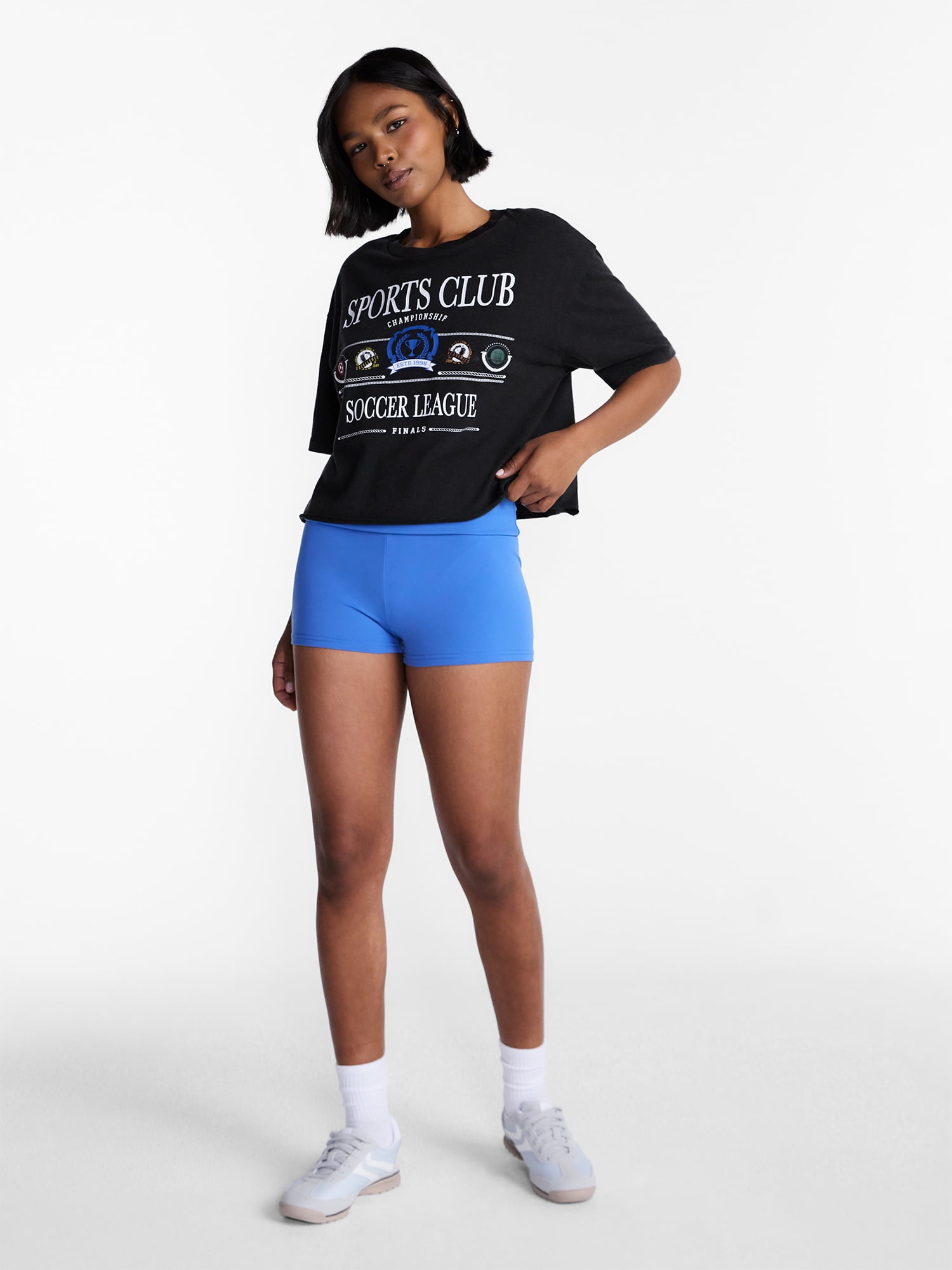 No Boundaries Boxy Cropped Graphic Tee, Women's and Women's Plus XXS-4X
