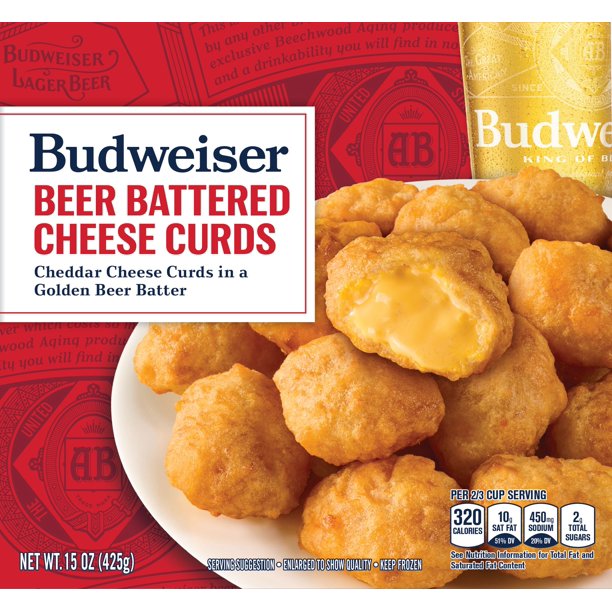 Budweiser Beer Battered Cheddar Cheese Curds, Frozen, 16oz