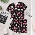 thumbnail image 5 of ITSAME Outfit 2-Piece for Girls, Floral Print Crewneck T-Shirt and Shorts Kids Summer Casual Fashion Set Multicolor 7-8T, 5 of 8