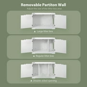 HomGarden Multi-Functional Cat Washroom Bench Hidden Cat Litter Box Enclosure Furniture White