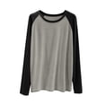 thumbnail image 2 of Jesvior Unisex Long Sleeve Pajama Top Loose Solid Casual Home Wear Sleepwear Tee for Women Men, 2 of 6