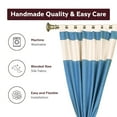 thumbnail image 6 of Handcrafted 4-Piece Blended Raw Silk Curtain - Two-Tone Turquoise CreamTab Top Design, Machine Washable - 43"W x 96"L Panels, Perfect for Living & Dining Rooms, 6 of 6