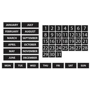 Whiteboard Calendar Magnet Non-Abbreviated Bundle (Dates, Days of The Week, Months) by DCM Solutions (Black, 0.5"x0.5")