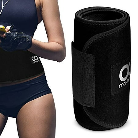 Waist Trimmer, Maxboost Premium Weight Loss Ab Belt for Men & Women [Black, Classic Medium] Workout Sweat Enhancer Exercise Adjustable Wrap for Stomach- Enjoy Sweet Abdominal Muscle & Back