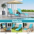 thumbnail image 4 of Gymax Chaise Longue d'Extérieur avec Accoudoirs Inclinables Réglables pour Patio Turquoise, 4 of 7