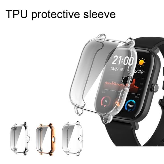 Deyuer Watch Case Anti-scratch Electroplating TPU Smart Watch Full Protector Cover Shell for Amazfit GTS 3