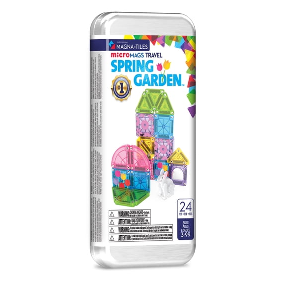 MAGNA-TILES® microMAGS Spring Garden 24-Piece Travel Set, The Original Magnetic Building Brand