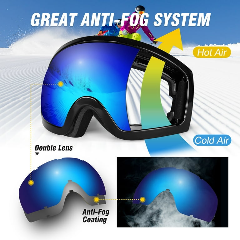 Justice Ski Goggles - Mirrored, UV Protection, Anti Fog, Tinted,  Multi-Colored, 1 Pc 