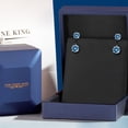thumbnail image 5 of Gem Stone King 14K White Gold Persian Blue Moissanite Stud Earrings for Women | 2.60 Cttw | Gemstone Birthstone | Round 6MM, 5 of 6