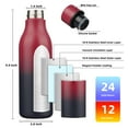 thumbnail image 3 of BJPKPK Insulated Water Bottles with Strap,18oz Stainless Steel Metal Flask,Cyclone, 3 of 7