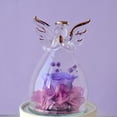 thumbnail image 1 of Estatuilla de Ángel con Flores Eternas Rosa preservada para Navidad Decoración del hogar Valen púrpura Perfecl, 1 of 4