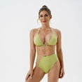 thumbnail image 3 of SWSMCLT Women's Two Piece Bathing Suit Brazilian Trendy Swimwear Long Sleeve Bikini High Waisted Beach Slimming Olive 4-6, 3 of 4