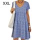thumbnail image 2 of Qarigey Vestido de manga corta con cuello en V y volantes estampados para mujer Vestidos Azul XXL, 2 of 6