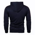 thumbnail image 4 of Herrnalise Men's Sports Sweater Coat Fashion Color Contrast Long Sleeve Hooded Pocket Zipper Drawstring Coat Casual Cardigan Jacke Top Navy, 4 of 4