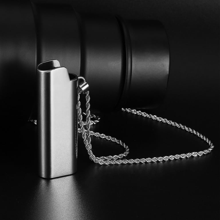 Silver Gold Alloy Lighter Case Hiphop Necklace Lighter Shell Silver Gold Alloy Lighter Case Hiphop Necklace Lighter Shell