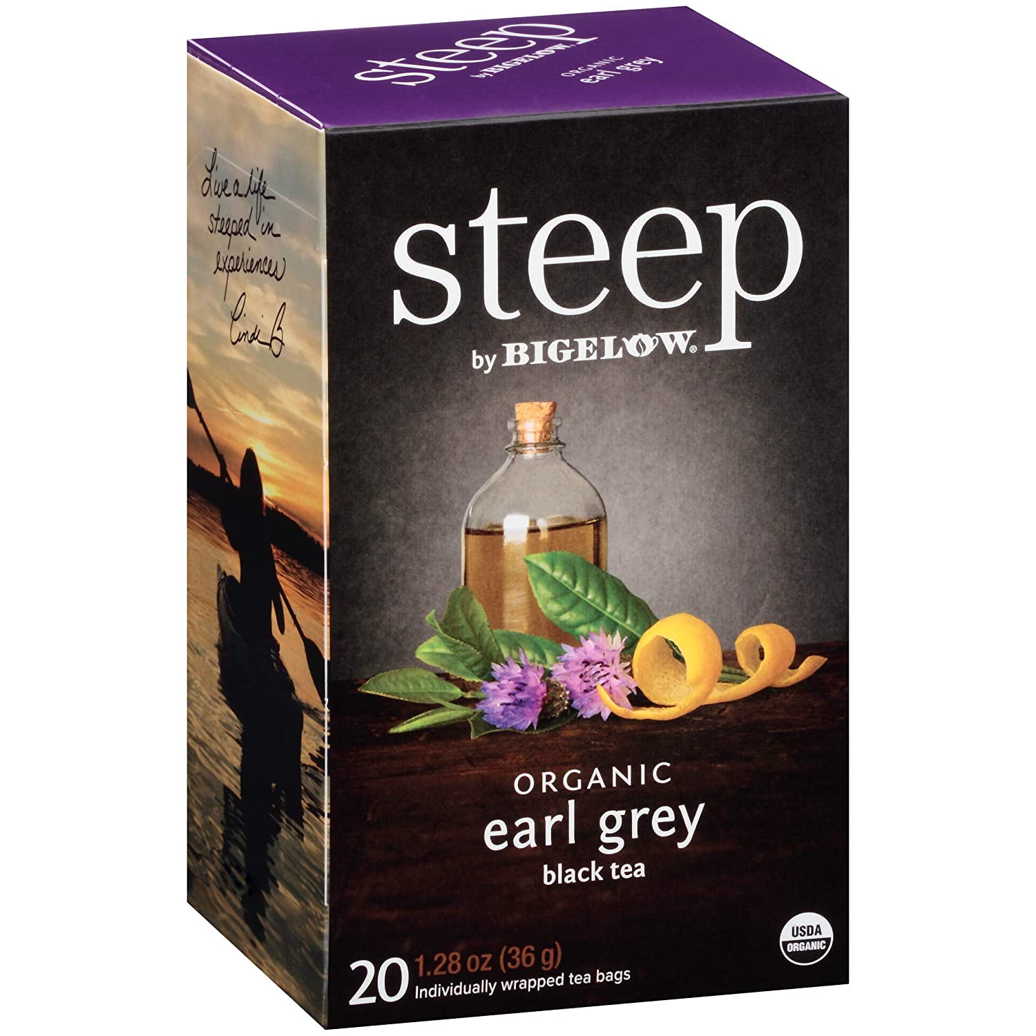 steep by Bigelow Organic Earl Grey Black Tea, 20 Count (Pack of 6), 120