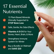 AlgaeCal Plant Calcium & D3 Complete Supplement | Clinically Supported to Stop Bone Loss | 13 Minerals + Vitamin D3, A, E, K for Bone, Joint, and Immune Health | Natural Calcium with Magnesium & Zinc
