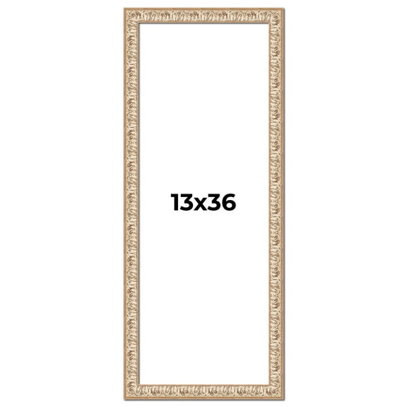 13x36 Frame White Real Wood Picture Frame Width 1.5 inches | Interior Frame Depth 0.5 inches |