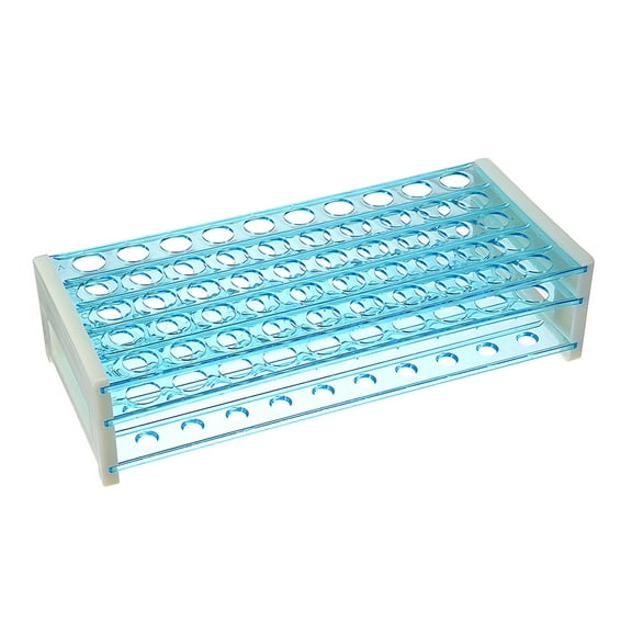 15mm Hole Dia Tube Rack Polypropylene 50-Well Blue for 0.5ml 10ml, 15ml