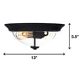 thumbnail image 2 of Open Box Prominence Home 13” Flush Mount Indoor Glass Ceiling Light, Madalyn, 51379-01, Bronze, 2 of 10