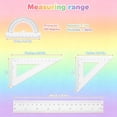 thumbnail image 3 of Triangular Ruler Set, Plastic Metric Inch Geometric Protractor Triangle Engineering Scale Drafting Ruler Kit, 3 of 8