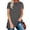 *Gray, variant on Women Summer Short Sleeve Crewneck Tshirts with Side Split ,Loose Fit Tunic Shirts Blue,Womens Plus