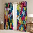 thumbnail image 2 of Homewish Teens Abstract 3D Stripes Black Out Curtains,Colorful Geometric Lines Curtains Pack of 2 (42x63 Each),Retro Vintage Bedroom Curtains,Luxury Bedroom Decor, 2 of 6