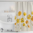 thumbnail image 2 of Yellow Flowers Shower Curtain Set - 72" x 78" Washable Bathtub Curtain with 12 Hooks, Farmhouse Botanical Watercolor Floral Waterproof Fabric Stall Shower Curtains for Bathroom/Bathtub Décor, 2 of 6